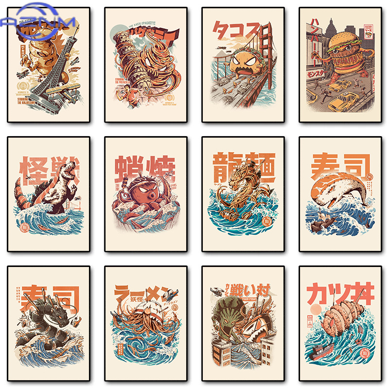 Japanese Food Lifestyle - AZNM Poster Kaiju Jepang Makanan Sushi