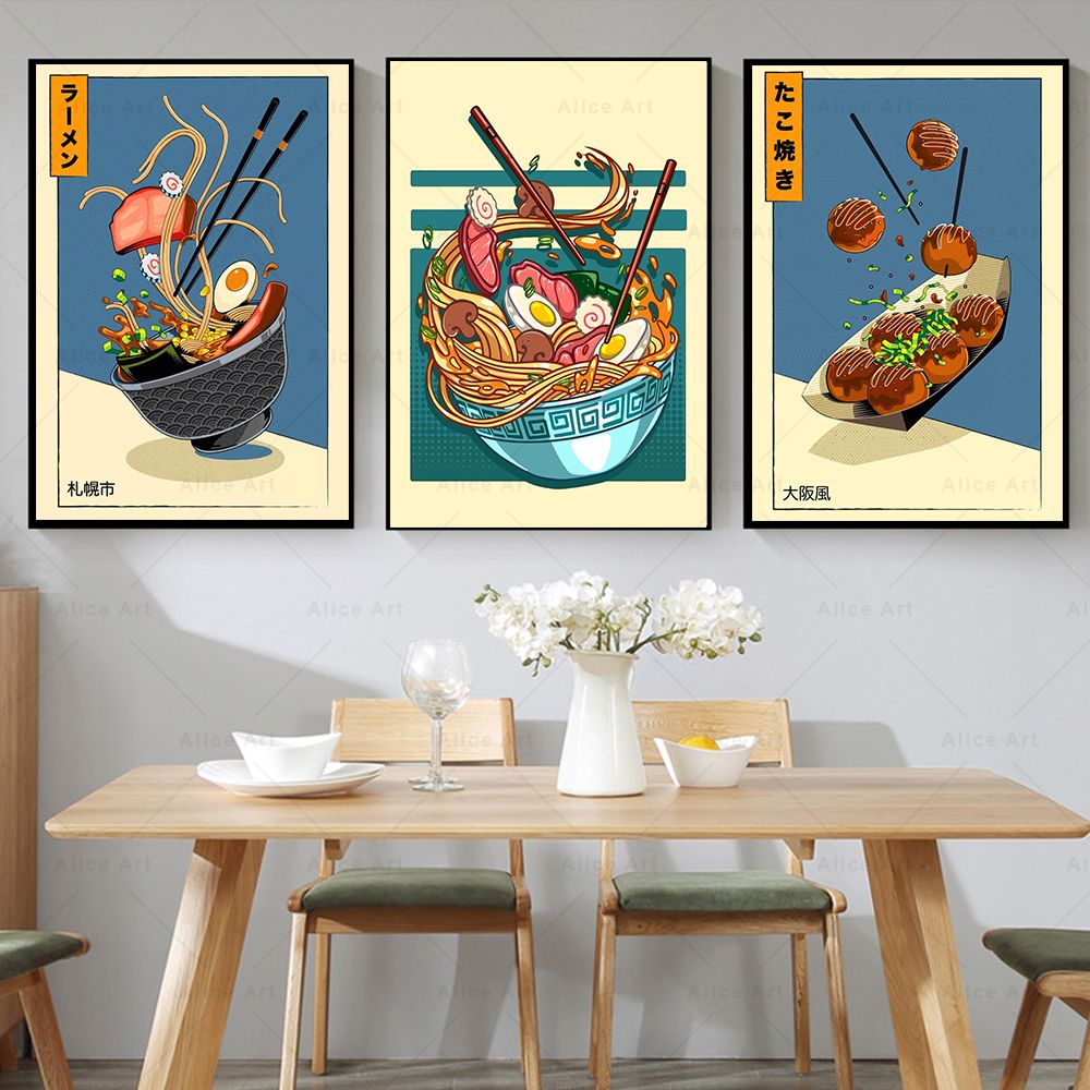Japanese Food Lifestyle - Gaya Jepang Poster Dapur Makanan Kanvas
