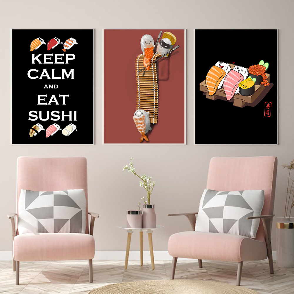 Japanese Food Lifestyle - Gaya Jepang Ramen Sushi Abstrak Kartun