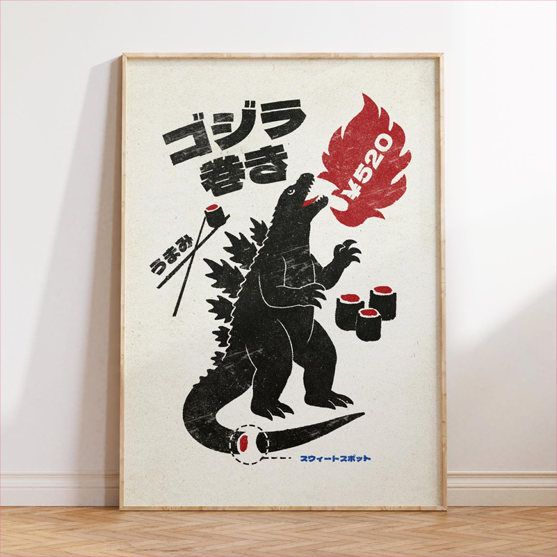 Poster Seni Makanan Jepang Ret - Japanese Food Lifestyle ulasan dan harga