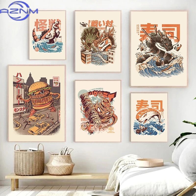 AZNM Poster Kaiju Jepang Makan - Japanese Food Lifestyle ulasan dan harga