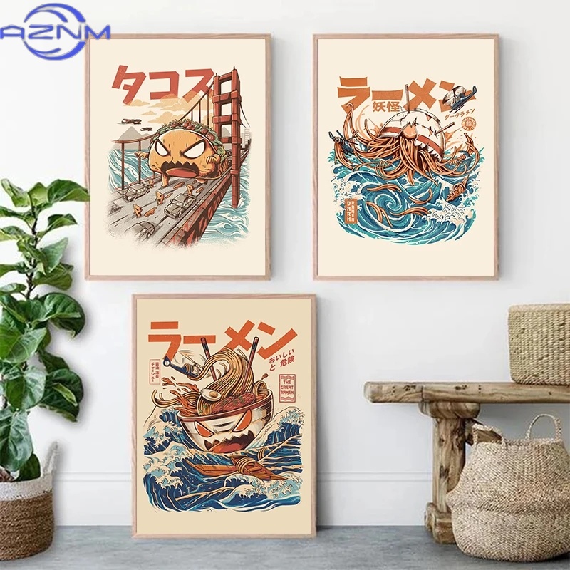 AZNM Poster Kaiju Jepang Makan - Japanese Food Lifestyle ulasan dan harga