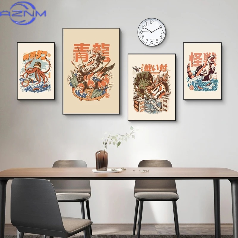 AZNM Poster Kaiju Jepang Makan - Japanese Food Lifestyle ulasan dan harga