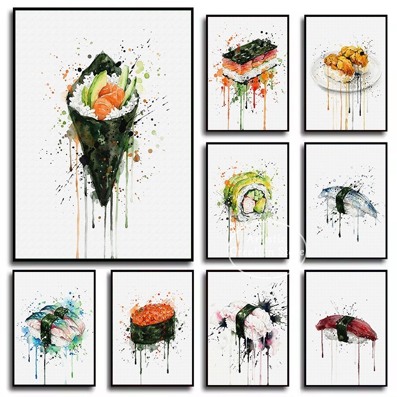Lukisan Kanvas Poster Makanan  - Japanese Food Lifestyle ulasan dan harga