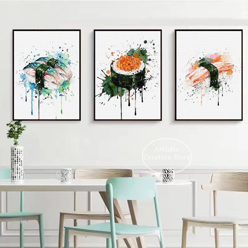Lukisan Kanvas Poster Makanan  - Japanese Food Lifestyle ulasan dan harga
