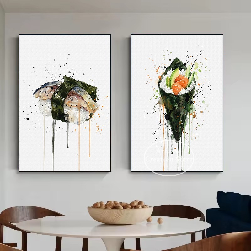Lukisan Kanvas Poster Makanan  - Japanese Food Lifestyle ulasan dan harga